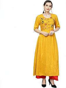 Multi Colour cotton emboroidery  fancy kurti