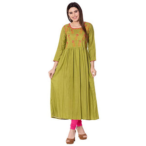 Multi Colour cotton emboroidery  fancy kurti