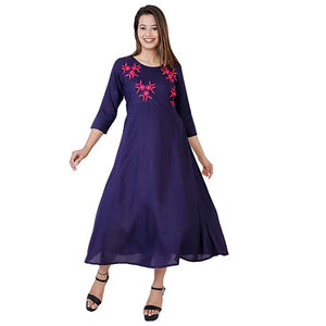 Multi Colour cotton emboroidery  fancy kurti