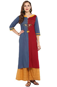 Multi Colour cotton emboroidery fancy kurti