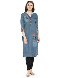 Multi Colour cotton emboroidery fancy kurti