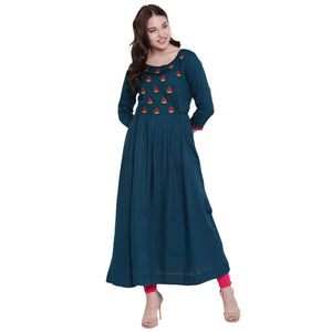 Multi Colour cotton emboroidery fancy kurti