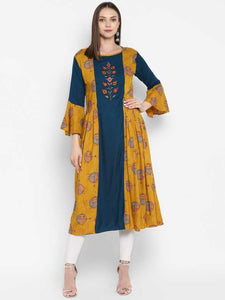 Multi Colour cotton emboroidery fancy kurti