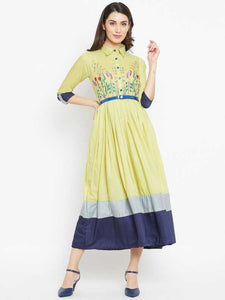 Multi Colour cotton emboroidery fancy kurti