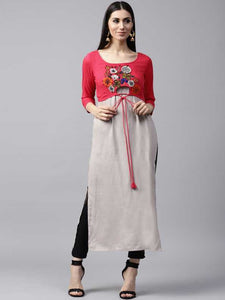 Multi Colour cotton emboroidery fancy kurti