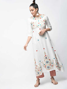 Multi Colour cotton emboroidery fancy kurti