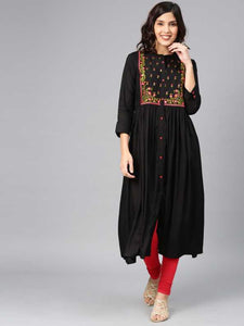 Multi Colour cotton emboroidery fancy kurti