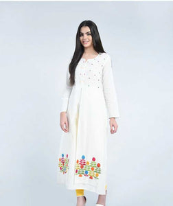 Multi Colour cotton emboroidery fancy kurti